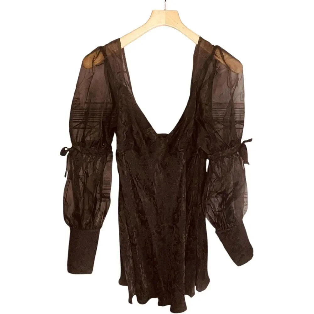 For Love & Lemons Gabrielle Puff Sleeve Mini Dress - Picture 5 of 15
